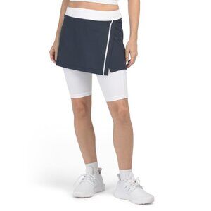 INPHORM Midnight/white Uv Protective Ashley Performance Wrap Skort